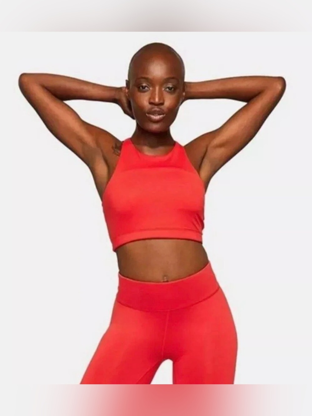Outdoor Voices TechSweat Sports Bra/Crop Top, Size Medium, Poppy Red